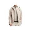 Fila Solid Color Casual Loose Hooded Zipper Long Sleeve Waterproof Windproof Jacket Men Jacket Garden-Gray A11M417708F-GY