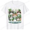St Patricks Day Cats Woman Shirt Fashion Lucky Shamrock Graphic Y2k Tops Summer Casual Short Sleeve Tees Female Clothing