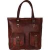 16"Free Shipping Women's Genuine Goat Leather Tote Shopping Handmade Bag Handbag