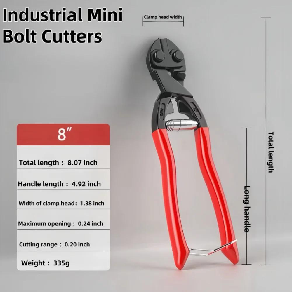 Mini Bolt Cutter Wire Breaker Scissors Plier Professional Diagonal Cutting Pliers Strong Cutting Hand Tools 8 Inch Compact
