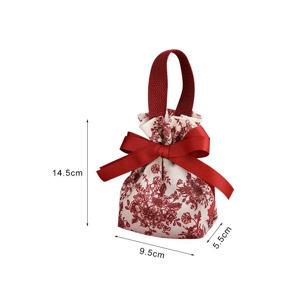 Hot Sale Wedding Flower Hand-painted Gift Packaging Boxes Drawstring Bag Candy Pouch Candy Bag
