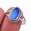 Natural Australian Opal Gemstone 925 Solid Sterling Silver Ring Size 8.5 r0U97