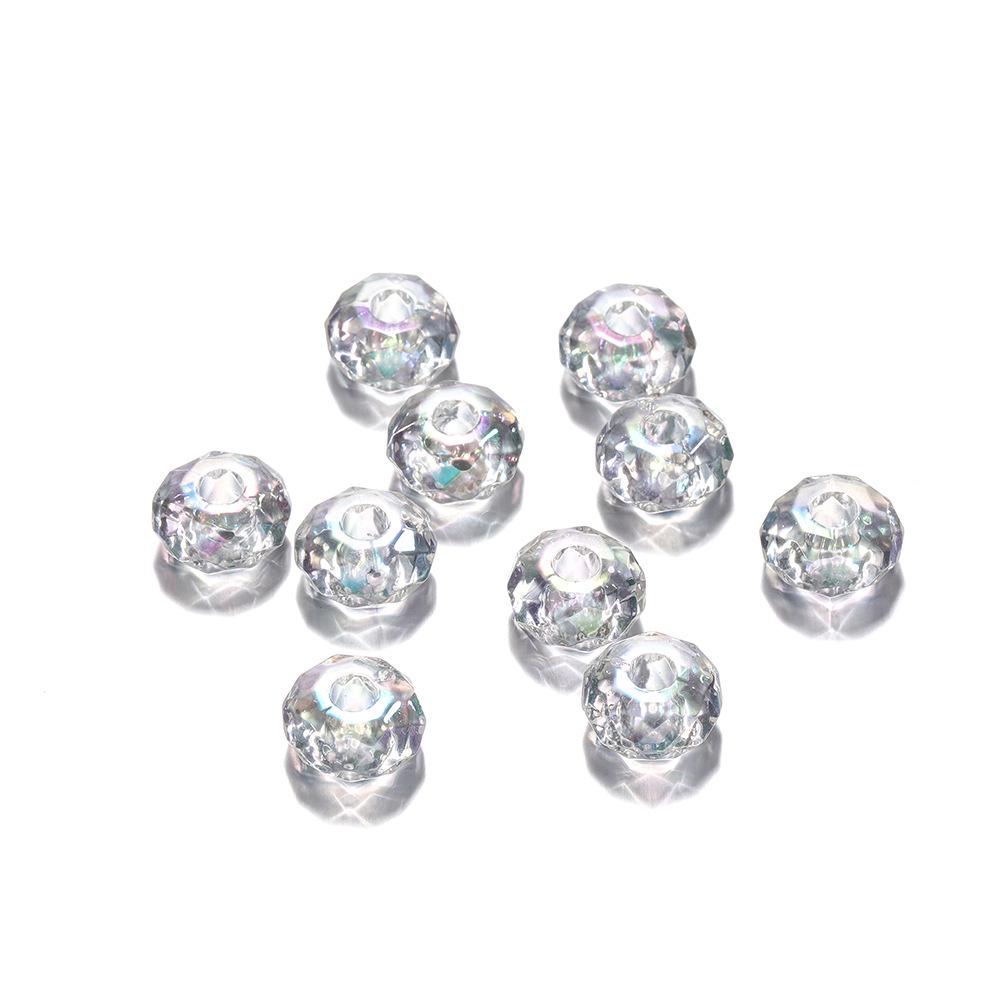 14мм Цветные акриловые DIY бусины - Проставка-абакус с большим отверстием для цепочек для телефона, аксессуаров для волос и ожерелий