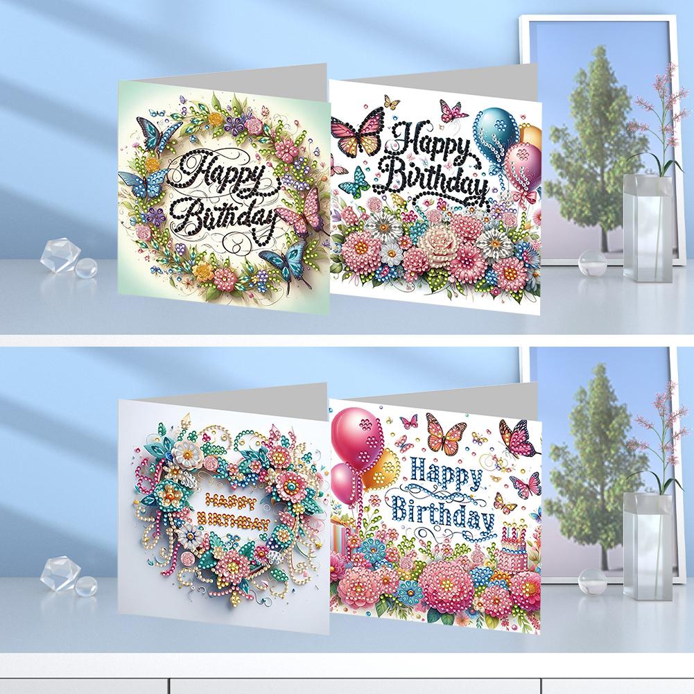 4/6/8/12PCS DIY Diamond Painting Greeting Card Set Diamond Art Handmade Cards for Christmas Birthdays Thanksgiving and Holidays