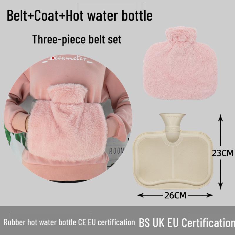 Explosion-Proof Hot Water Bottle: Rubber Design for Stomach and Feet, Long-Lasting Warmth