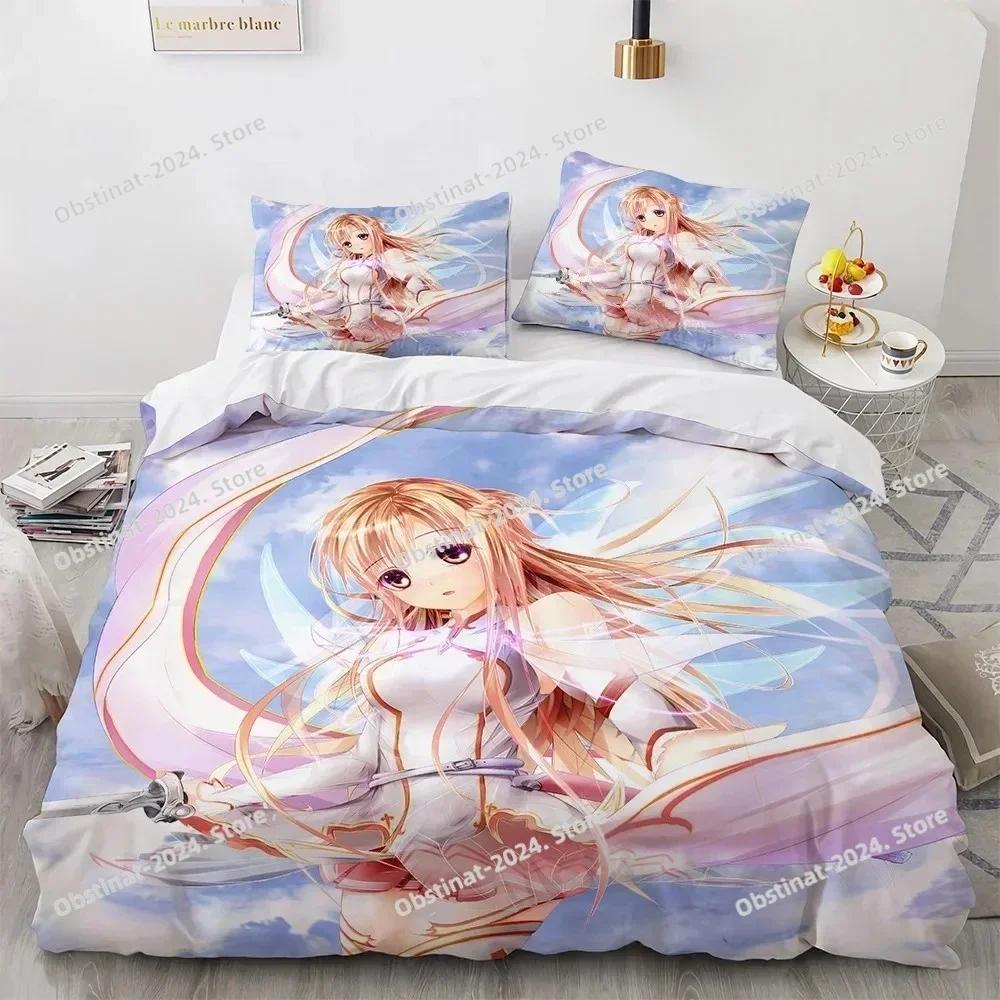 Постельное белье Sword Art Online Печатное одиночное одеяло Покрывало Пододеяльник Наволочка Наборы из 3 предметов Детский Взрослый Размер