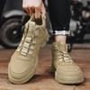 Men's Short Boots Fashion Retro Rotating Button High Top Thick Sole Man Sneaker Outdoor Travel Casual Shoes Flat Hombre Zapatos