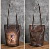 Женские сумки из натуральной кожи, винтажные дизайнерские сумки на ремне для дам, классическая сумка-ведро