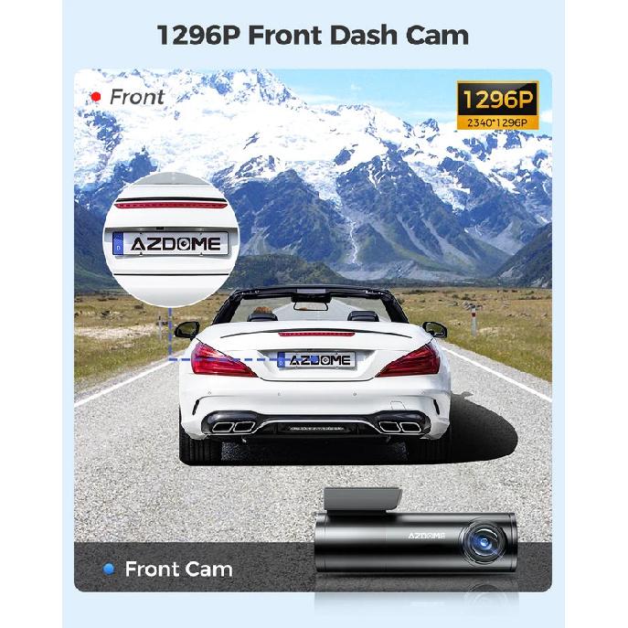 AZDOME Dash Cam 1296P WiFi Dash Camera for Cars Voice Control Dashcams Night Vision Loop Recording G-Sensor 24H Parking Monitor