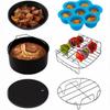 Silicone Food Box Set: Includes 4, 7, and 9-hole Boxes, Plus Air Fryer Accessories.