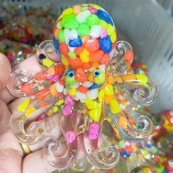 Эпоксидная фигурка осьминога из искусственного хрусталя, исцеляющий натуральный камень, статуэтка осьминога, морское животное, украшение для рабочего стола