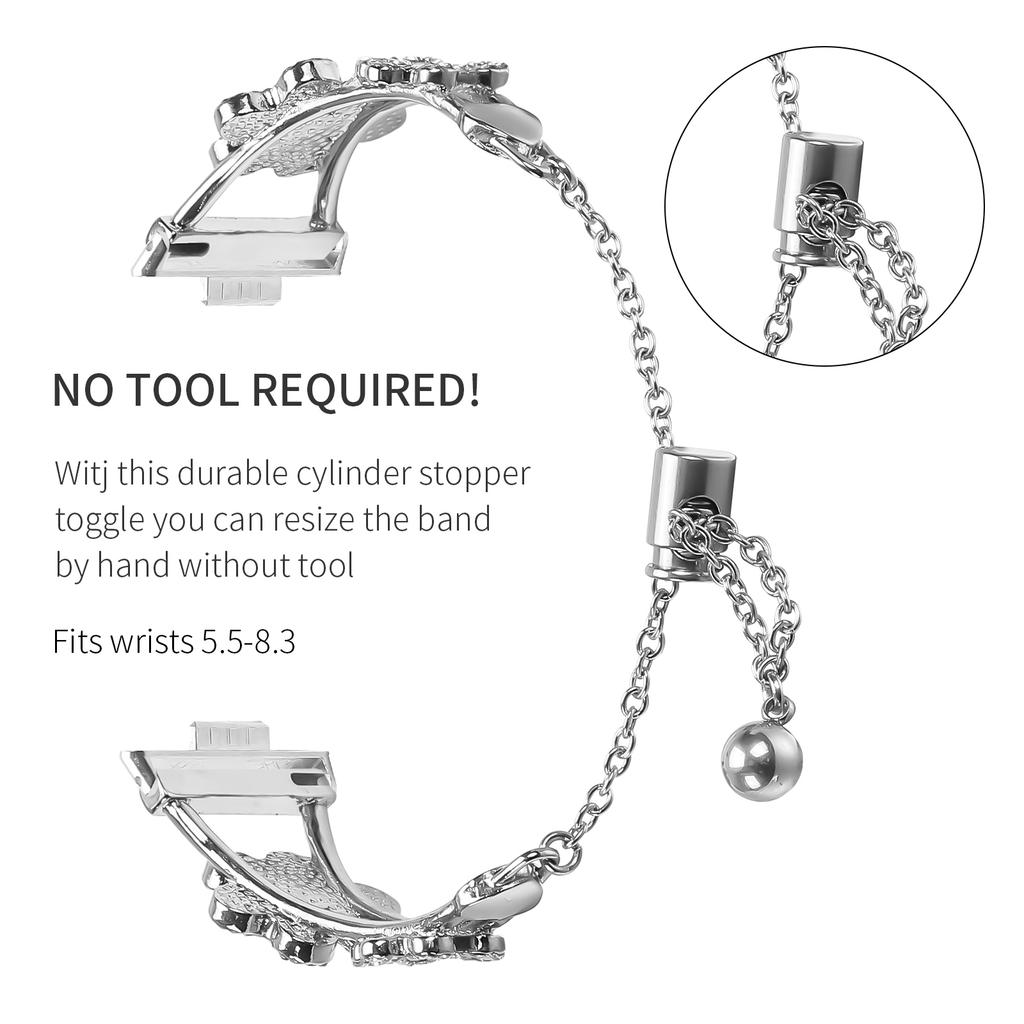 Metal Band For Huawei Watch Fit 3 Heart Clover Decor Watch Strap Replacement