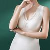 Winter Women Thermal Vest with Chest Pads Seamless Lace Fast Temperature Lock V Neck Slim Fit Elastic Sleeveless Inner Wear Bott