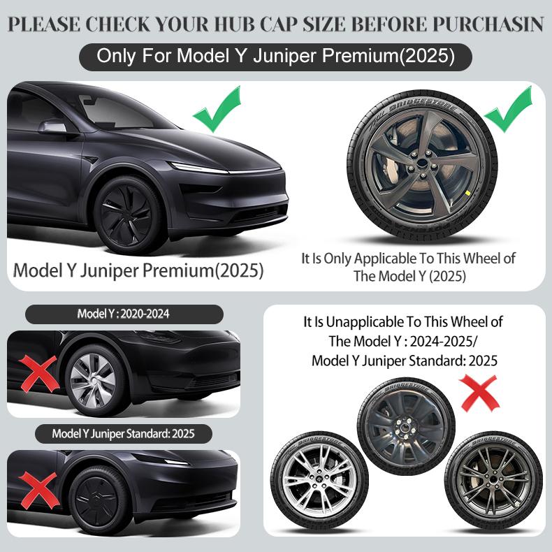4PCS for New Model Y 2025-2026 Juniper 19in Turbine Style Hubcap Rim Cover Accessories Hub Cap Automobile Wheel Cap for Tesla