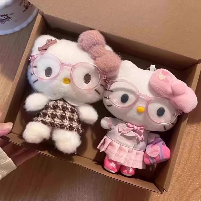 Winter Plush HelloKitty Keychain Scarf Kitty Dress Up Girl Birthday Gift Angel Shaped Kitty Cat Pendant Car Decoration Xmas Gift