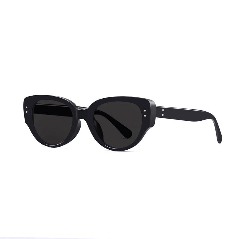 Polarized retro cat-eye sunglasses for men and women, suitable for round faces, European and American style, sun protection, mountaineering goggles