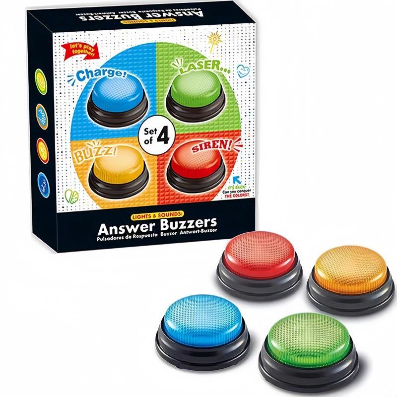 Набор buzzer-системы для класса, электронное шоу викторин, buzzer для 4 игроков, система ответов на вопросы, комплект кнопок со светодиодами для быстрых ответов