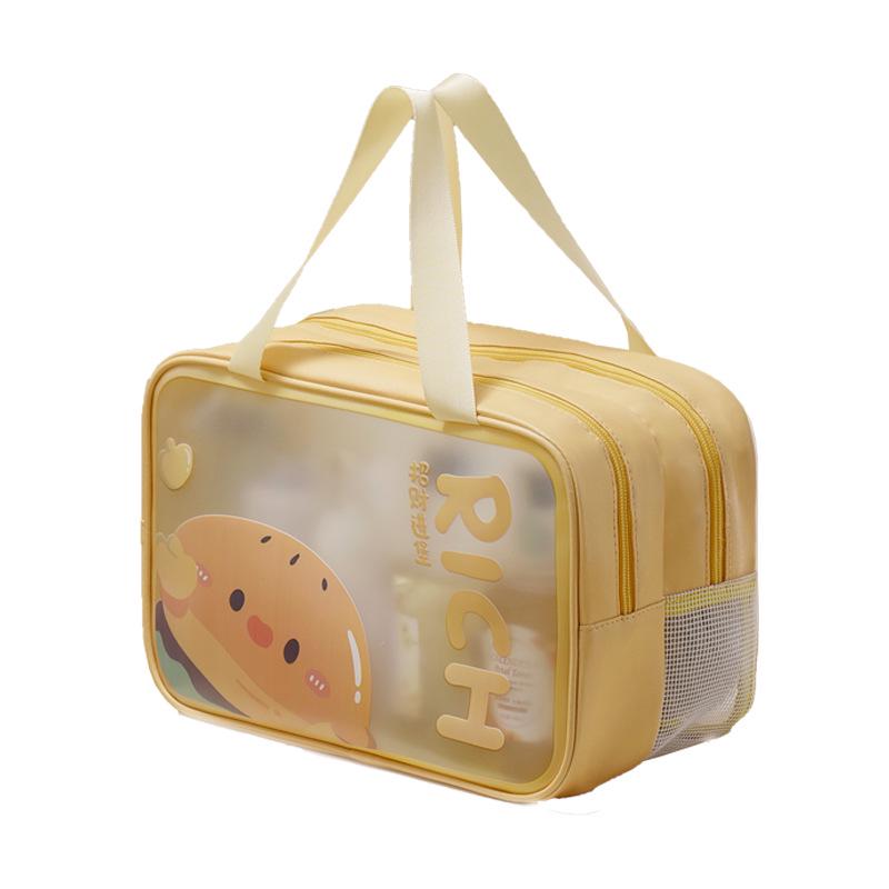 Multifunctional Waterproof Travel Toiletry & Makeup Bag with Double-Layer Storage for Fitness, Swimming, and Business Trips.