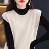 Plain Color Crew Neck Sweater Vest, Casual Versatile Sleeveless Knit Vest for Spring & Fall, Women's Clothing