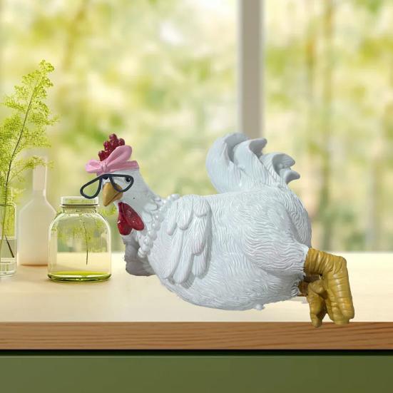 Доброе утро, фигурка курицы, смола, сидящая лежащая курица, статуя, скульптура для дома, офиса, настольная книжная полка, украшение, украшение, фестиваль, подарок