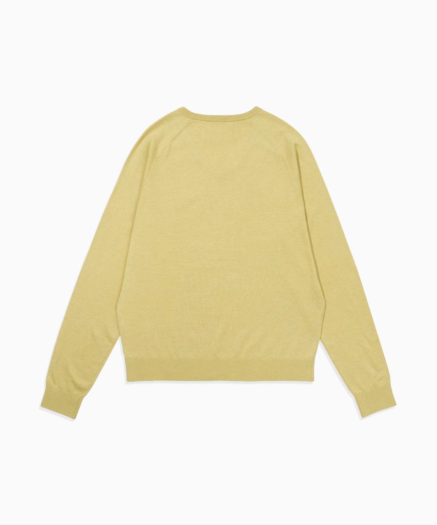 HELLO SUNRISE Hs V-Neck L/S Knit_Beige Olive