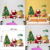 Рождественская наклейка на стену ПВХ съемная Санта-Клаус и елка для праздничного декора и гостиной