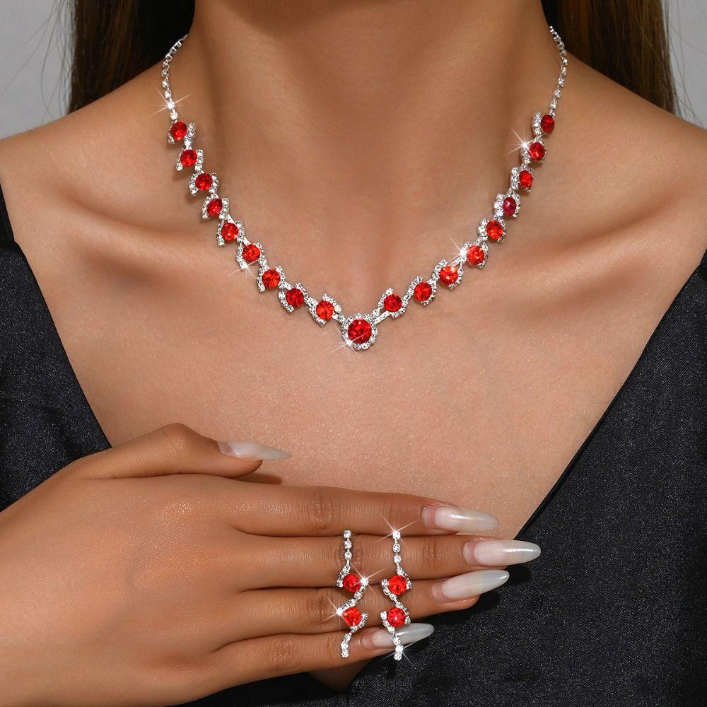 Набор украшений из когтевой цепочки со стразами, хрустальное ожерелье, серьги для свадебной вечеринки, банкет