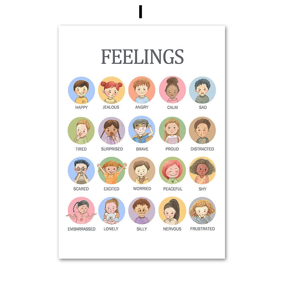 Детский холст для раннего образования с алфавитом, красочные обучающие постеры с цифрами для детского сада, украшения стен в классе