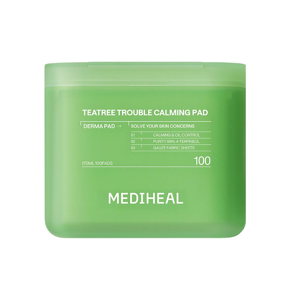 Mediheal ОФИЦИАЛЬНЫЕ Квадратные Тонизирующие Пэды для Лица 100 шт. Частичный Корейский Чай (Патчи от несовершенств, Очищающие диски, Уход за кожей, Набор, Очищающий тоник, Косметика) ((NEW)