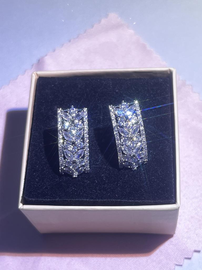 BELLA BOX Роскошные серьги-гвоздики геометрической формы, женские серьги с инкрустацией из кубического циркония, новые модные ювелирные изделия для свадебной вечеринки