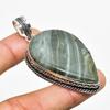 Ювелирный кулон ручной работы с полосатым зеленым опалом, посеребренный 925 пробы, 2,42 дюйма