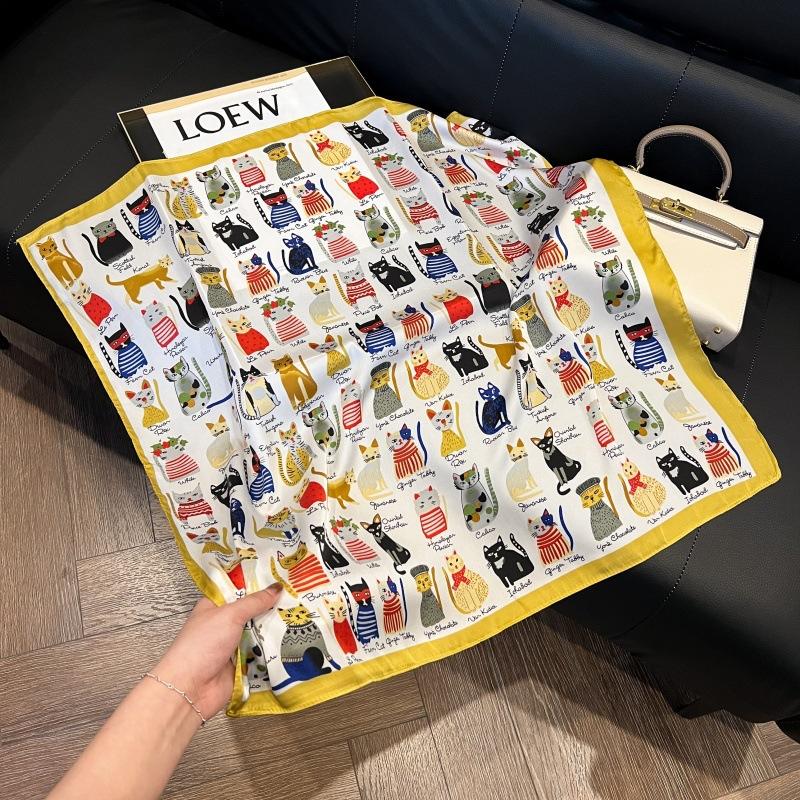 Temperament square scarf women's high-end small scarf summer neck protection scarf decoration spring and autumn versatile thin sunscreen 71 silk scarf