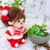 20CM Doll New Year's Clothing Red&white Mini Clothes New Doll Plush Cloak  20cm Cotton Doll