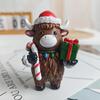Cross-border Holiday Dazed Highland Cow Resin Ornament - Cute Christmas & Halloween Decoration Gift