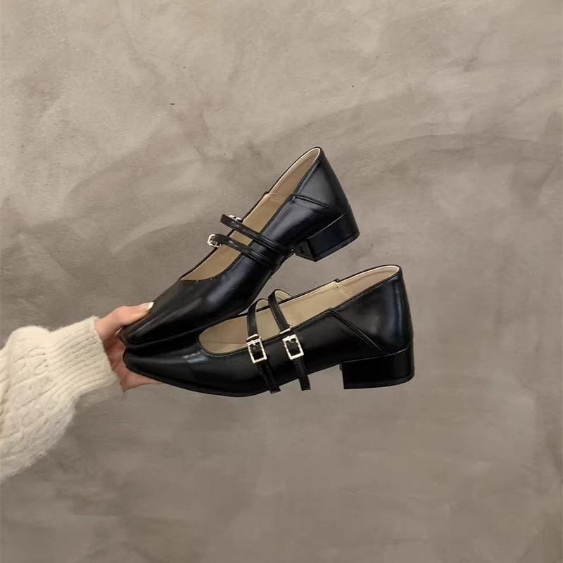 Серебристые туфли Мэри Джейн на массивном каблуке, темпераментные одиночные туфли с неглубоким носком и одним ремешком, женская обувь