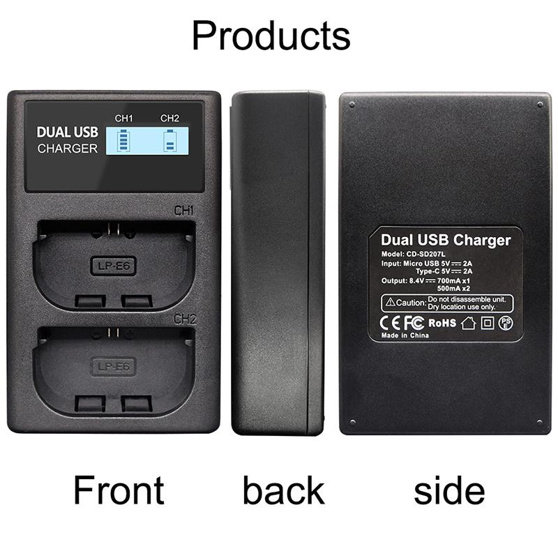 Cityork 2000mAh LP-E6 LP E6 Lpe6 Camera Battery For Canon for EOS 5D 5DS Mark II 2 III 3 6D 7D 60D 60Da 70D 80D 90D DSLR