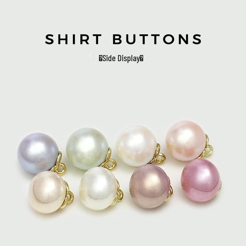 Круглые декоративные пуговицы для рубашки Cheongsam белого жемчуга