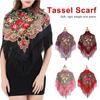 Cotton Fashion Pashmina Russian Style Printing Floural Shawl Square Scarf Wraps Tassel Scarf
