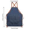Dirt-resistant Kitchen Chef Apron with Pocket Painting Apron Durable Cross Back Denim Apron  Cafe