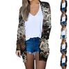 Women's Floral Print Casual Long Sleeve Cardigan Midi Jacket Fashion Tops