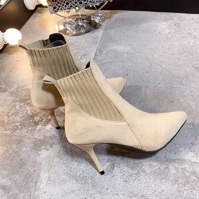 Женские остроносые ботильоны, модные однотонные короткие сапоги для вечеринок, осенние удобные туфли-шпильки с нескользящим каблуком Feminino