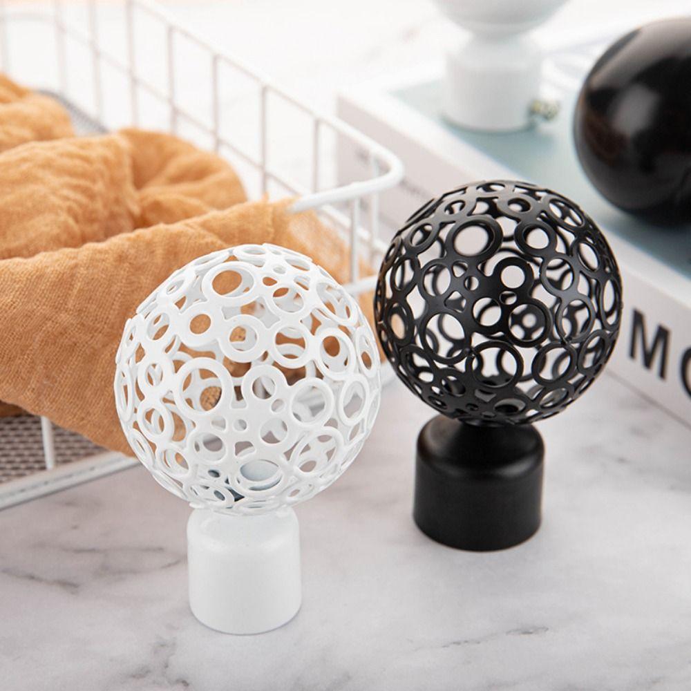 Iron Round Hollow Out Curtain Rods Ends Caps Curtain Accessories Roman Rod Head Curtain Rods Head