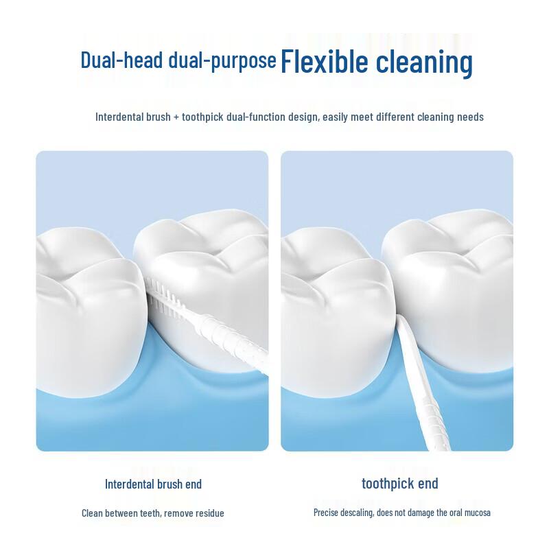 FAWNMUM 2-in-1 Dental Floss Picks & Brushes