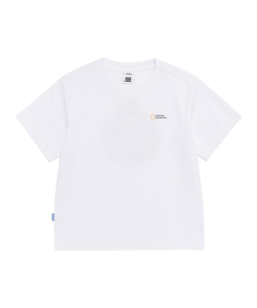 NATIONALGEOGRAPHIC N262Wts970 Women'S Caster Earth Graphic Short Sleeve T-Shirt White