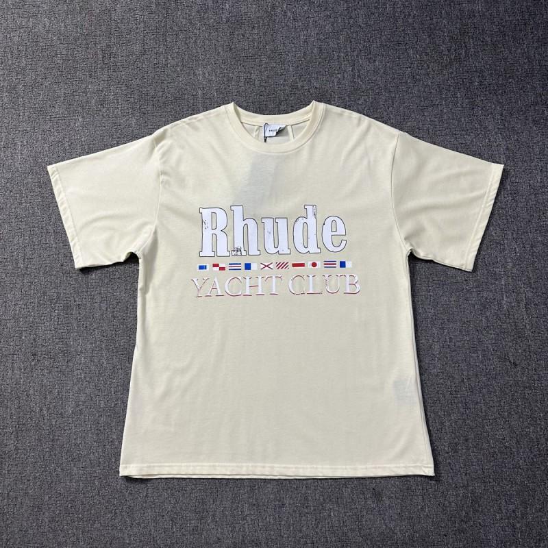 Vintage High Street RHUDE Print Loose Fit Short Sleeve T-Shirt Young Men