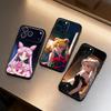Мультяшный чехол для телефона P-Sailor Moons для iPhone 16,15,14,13,12,17,Pro Max,Plus, силиконовый, черный