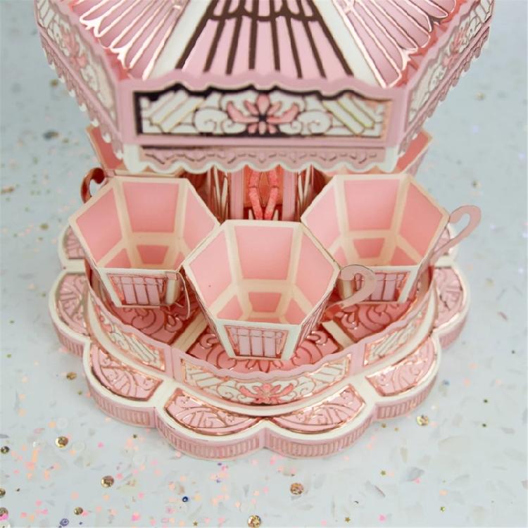 3D вращающаяся чашка Металлические штампы Шаблоны Формы Трафареты для тиснения Вырубки для скрапбукинга Изготовления открыток Украшения