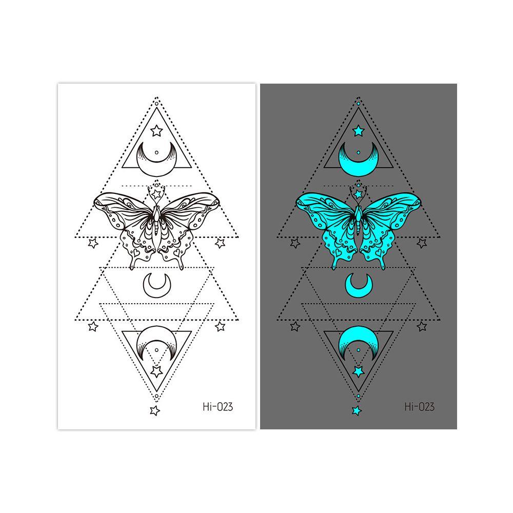 Star Feather Men Women Tattoo Sticker Blue Luminous Fake Tattoo Temporary Tattoos Body Art