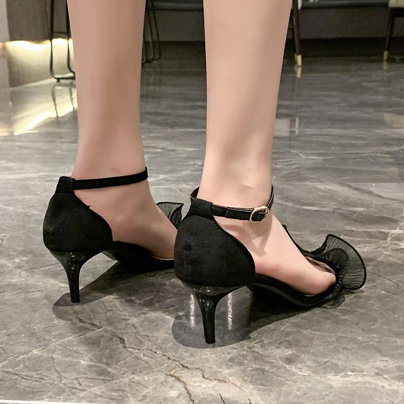 Модные сандалии женские летние новые туфли на шпильке роскошные дизайнерские сандалии женские с открытым носком для вечеринки плиссированные брендовые туфли женские шлепанцы