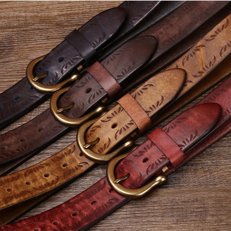 Новый ретро-стираемый очень толстый кожаный ремень мужской с медной пряжкой повседневный ремень мужской
